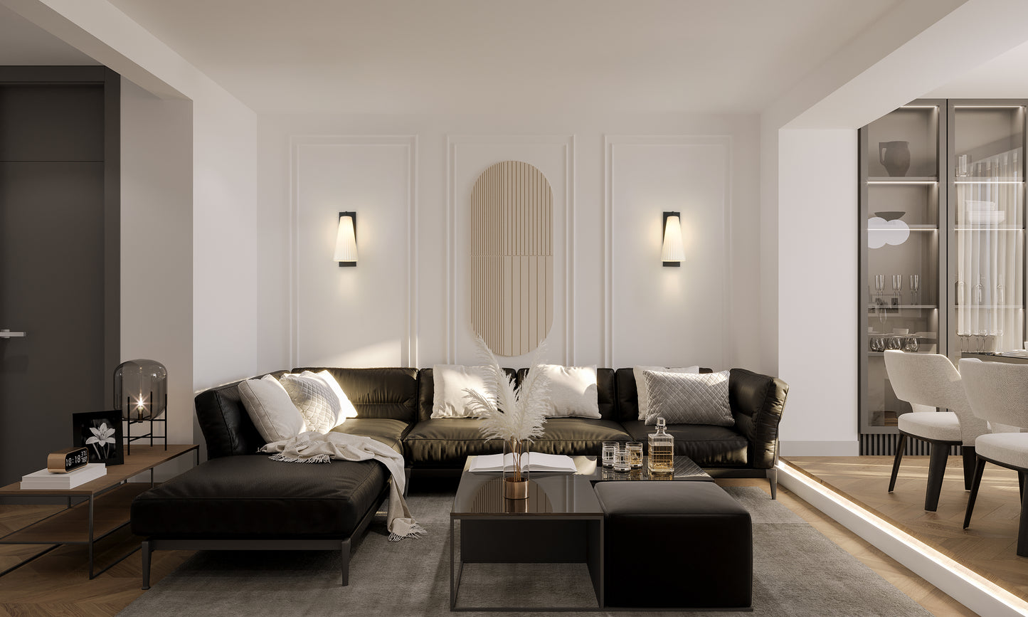 3043-1SL-MB - Farrell 1 Light Wall 16" Sconce - Matte Black