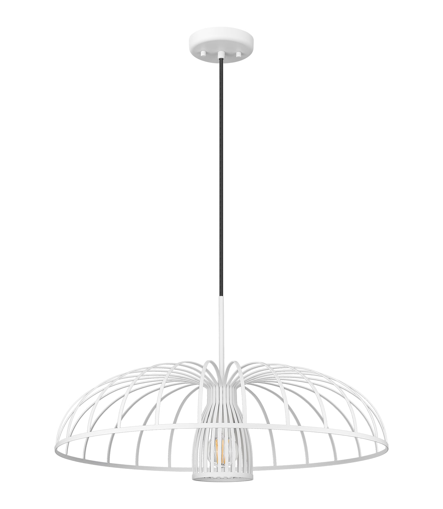 623P24-TXWH - Valencia 1 Light 24" Pendant - Texture White