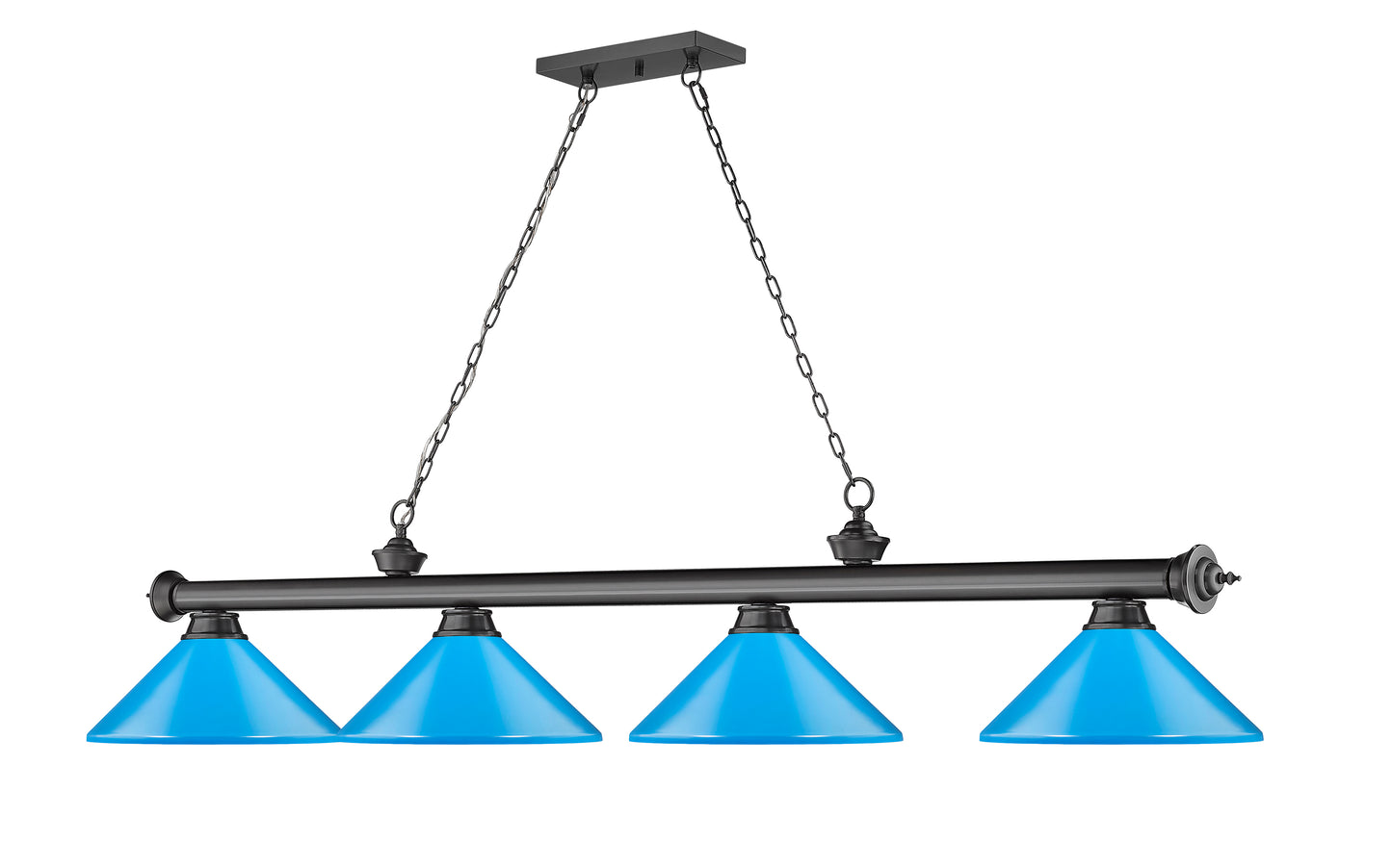 2306-4BP-MEB - Cordon 4 Light 82" Billiard - Bronze Plate