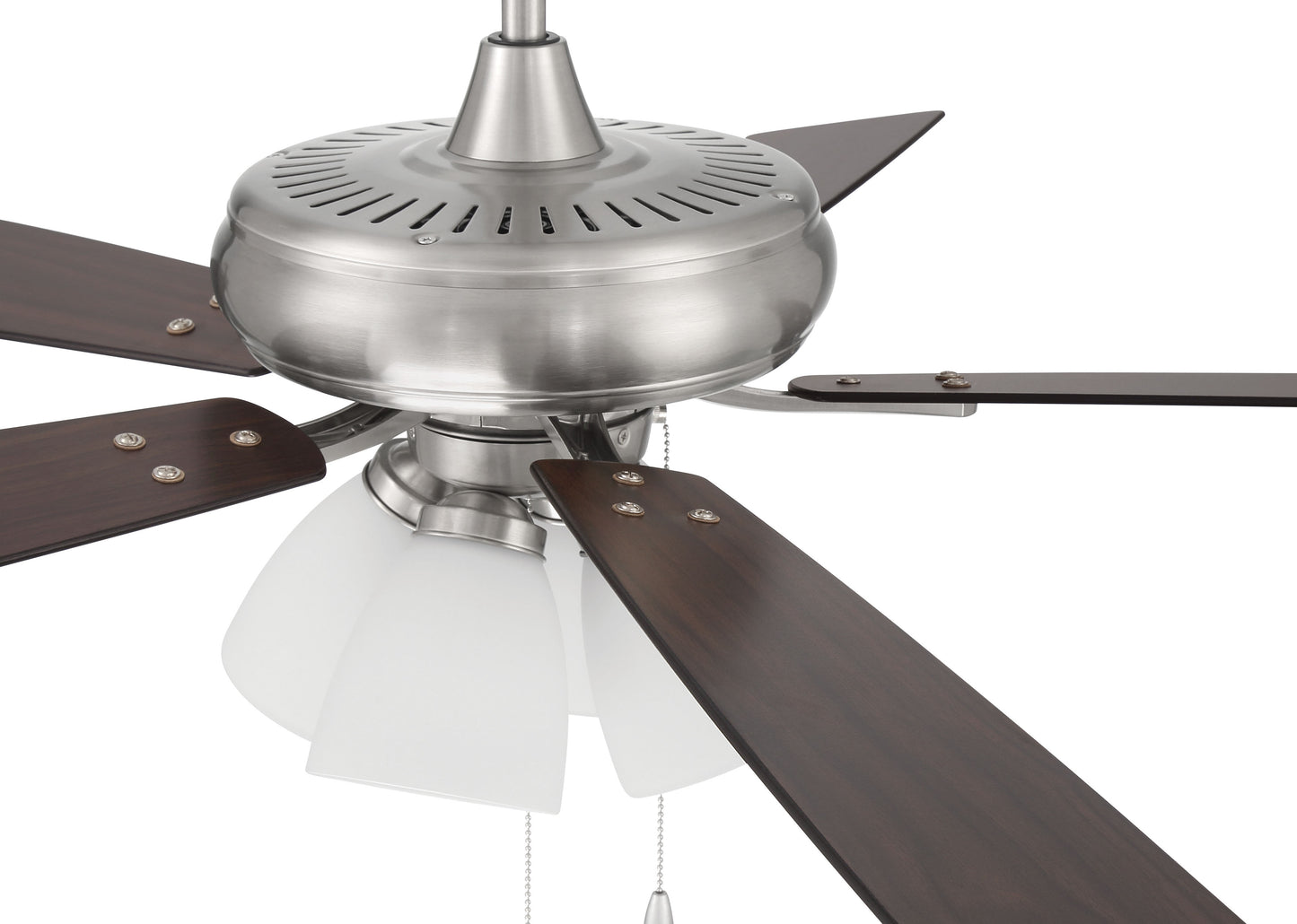 ECF114BNK5-DWWLN - Eos Frost 4 Light 52" 5 Blade Ceiling Fan with Light Kit - Brushed Nickel