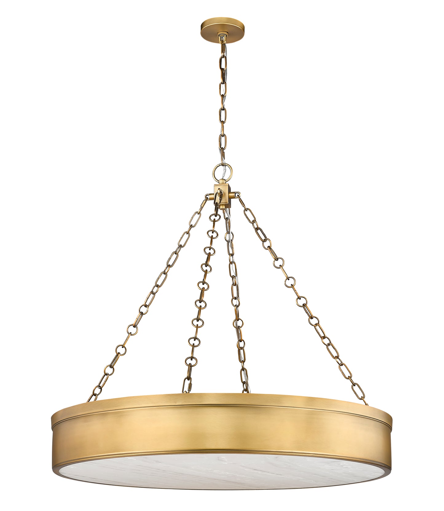 1944P33-RB-LED - Anders 3 Light 33" Chandelier - Rubbed Brass