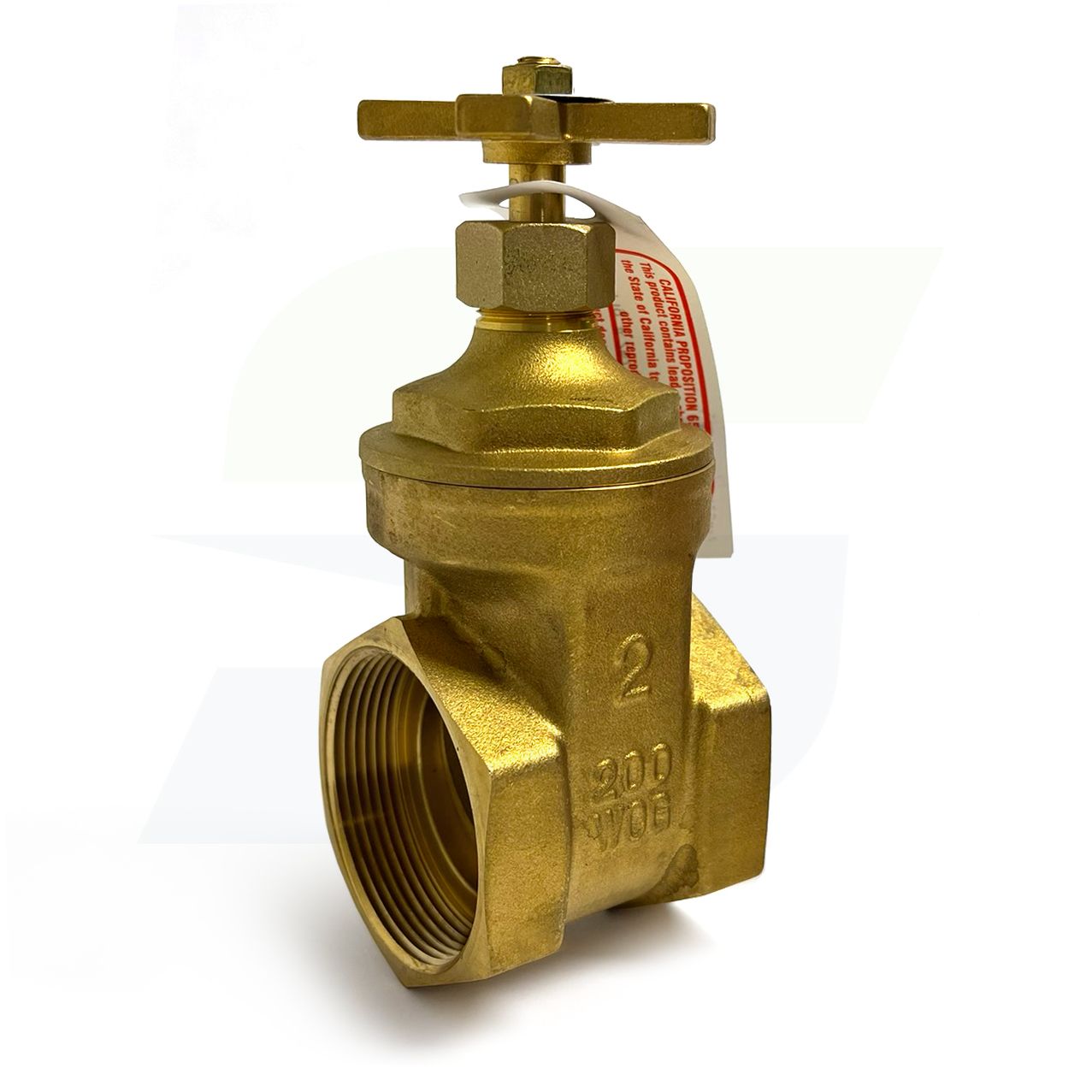 Red-White Valve 267CH - Cast Brass Gate Valve w/Cross Handle, FNPT x FNPT, 2"