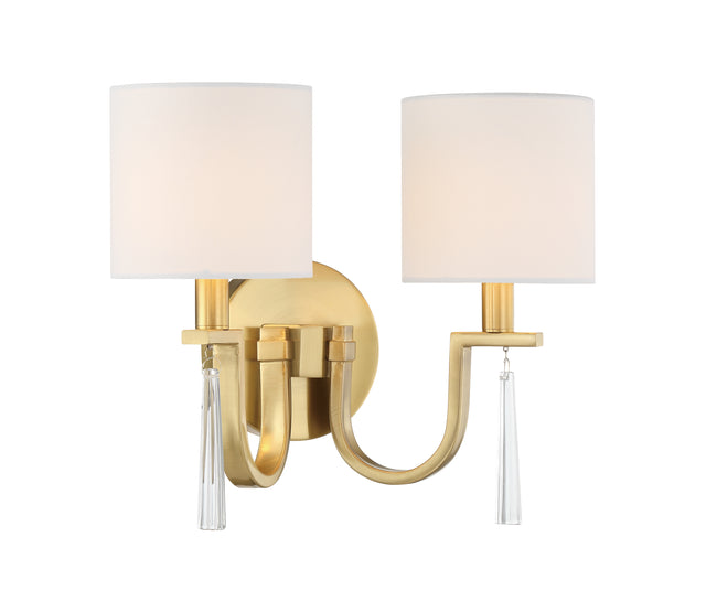 58262-SB - Fortuna 2 Light 11" High Wall Sconce - Satin Brass