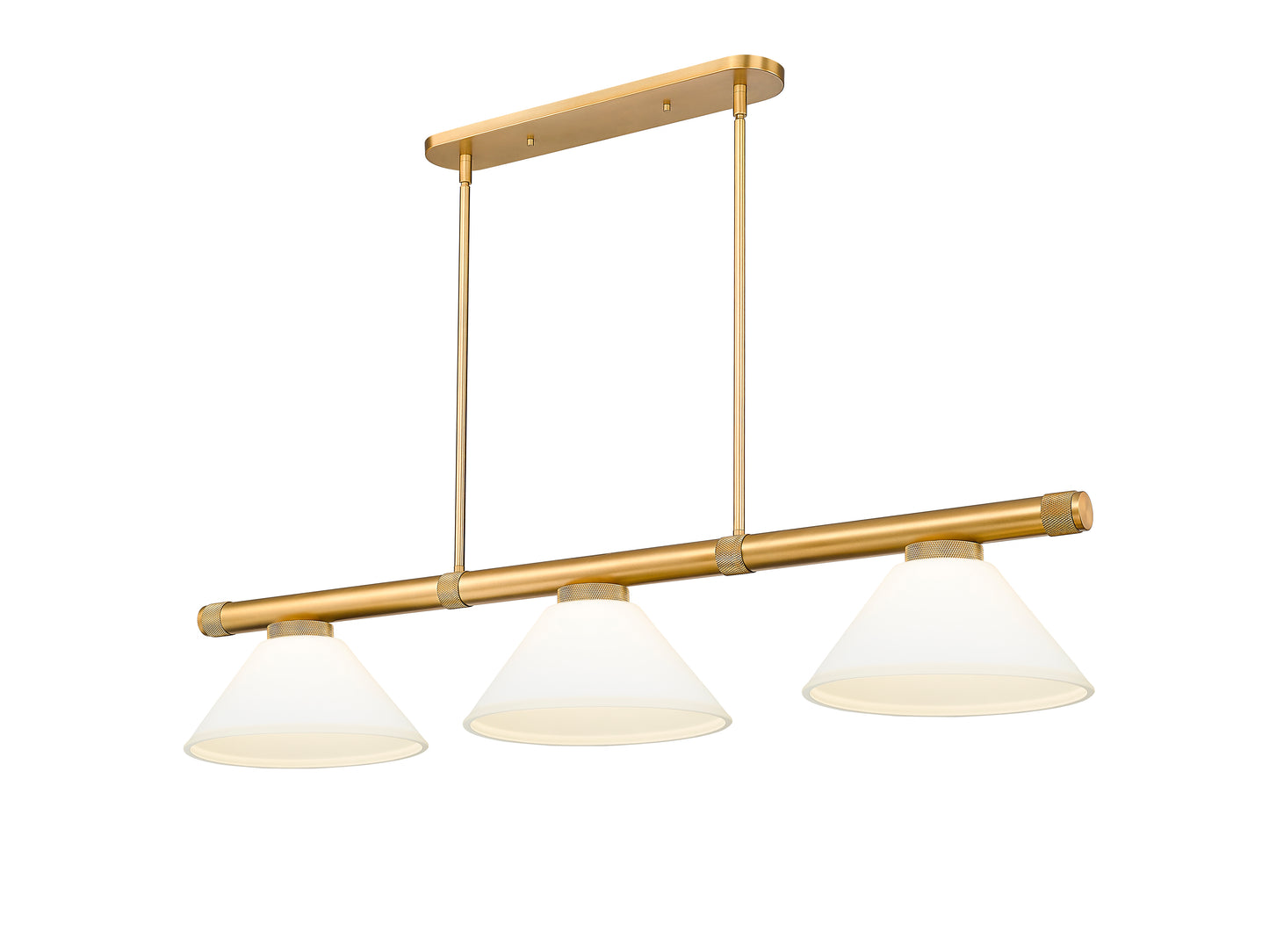3050-3RB-AMO14 - Vanguard 3 Light 58" Billiard - Rubbed Brass