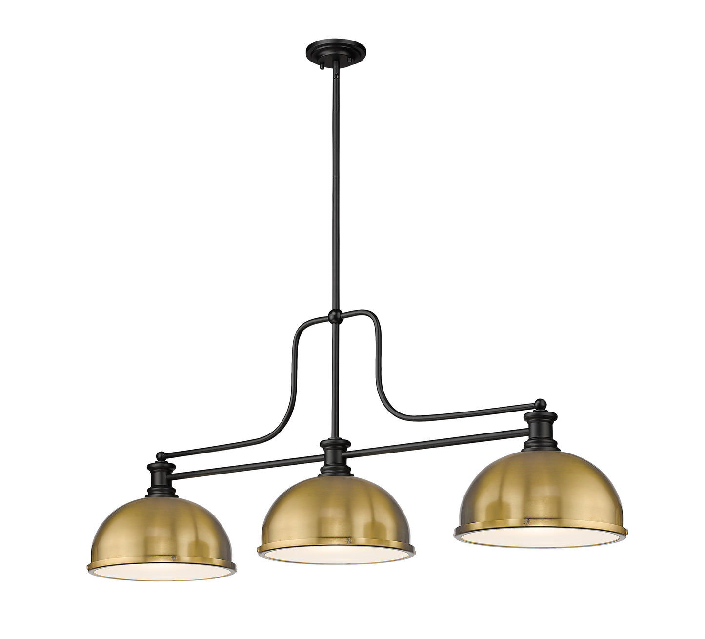 725-3MB-D12HBR - Melange 3 Light 52" Billiard - Matte Black