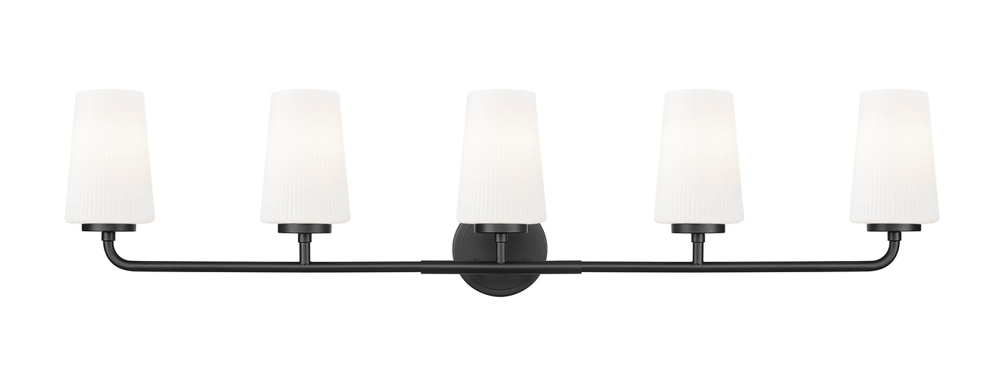 7005-5V-MB - Montford 5 Light 40" Vanity - Matte Black
