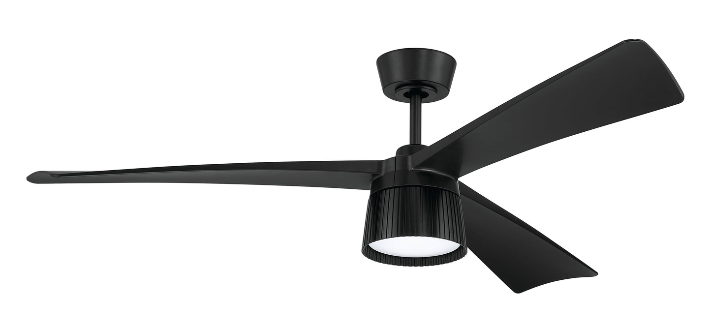 CTO52FB3 - Canto 52" 3-Blade Indoor/Outdoor Rated Damp Ceiling Fan 52" 3 Blade Indoor Outdoor Ceiling Fan with Light Kit - Flat Black