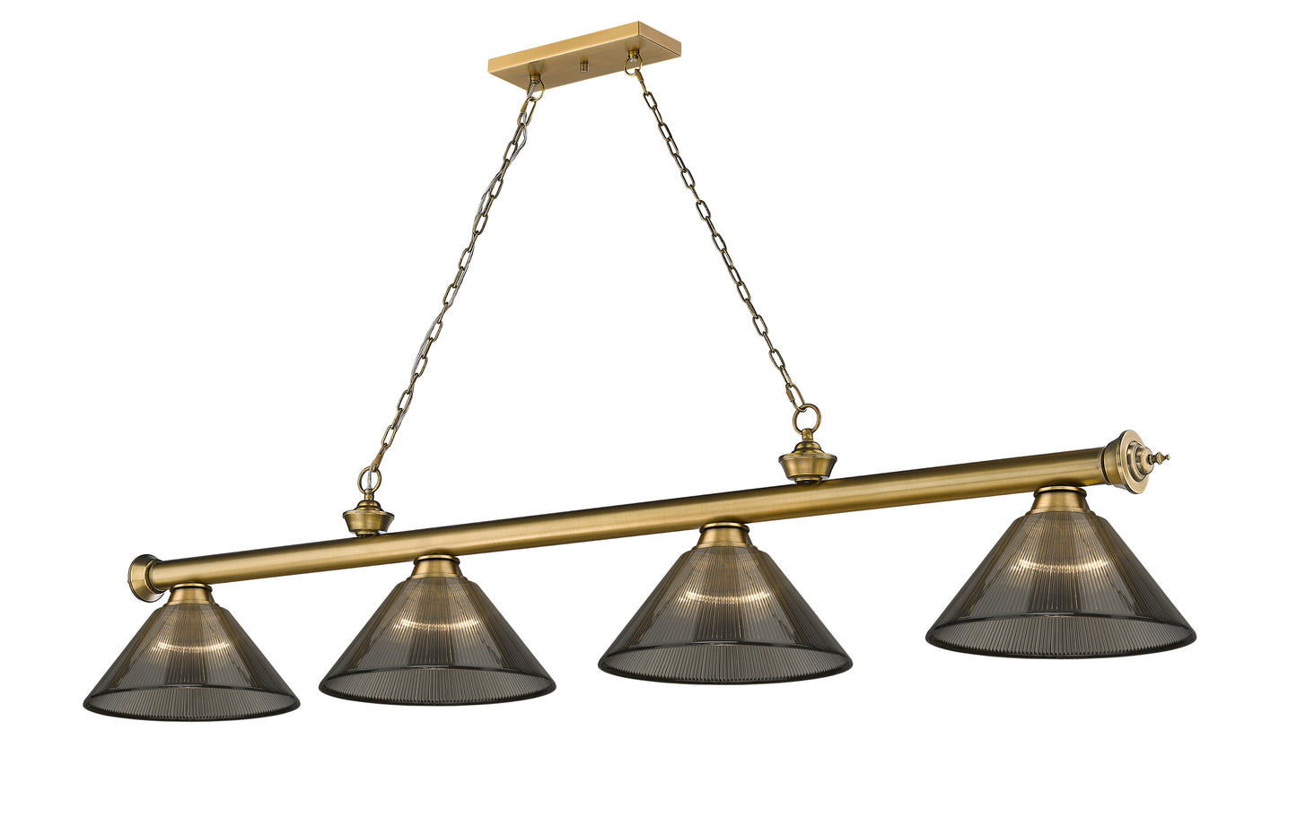 2306-4RB-ARS - Cordon 4 Light 81" Billiard - Rubbed Brass