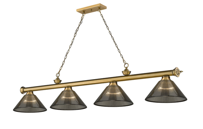 2306-4RB-ARS - Cordon 4 Light 81" Billiard - Rubbed Brass