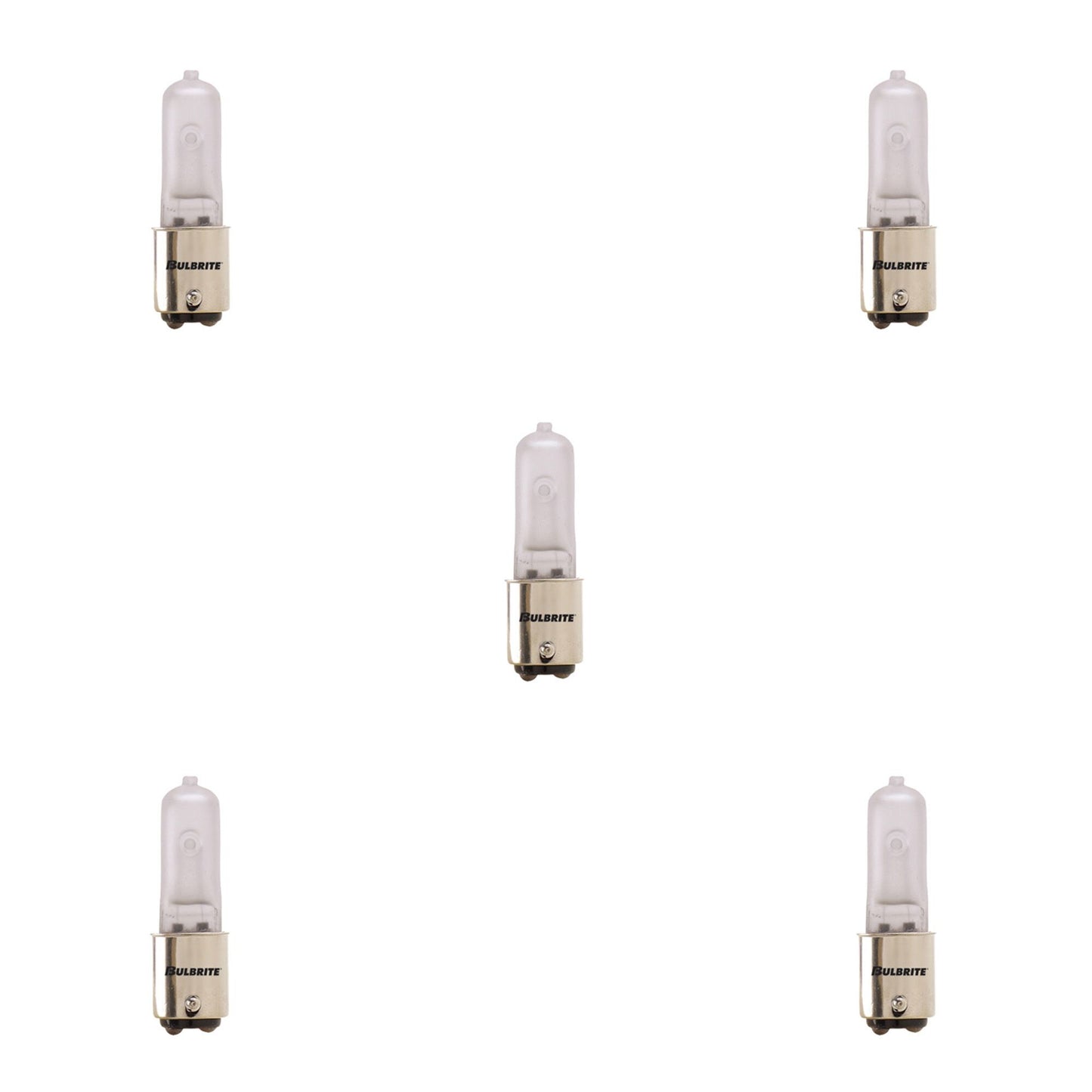 613052 - Dimmable Frost T4 Halogen BA15D Base Light Bulb - 50 Watt - 2900K - 5 Pack