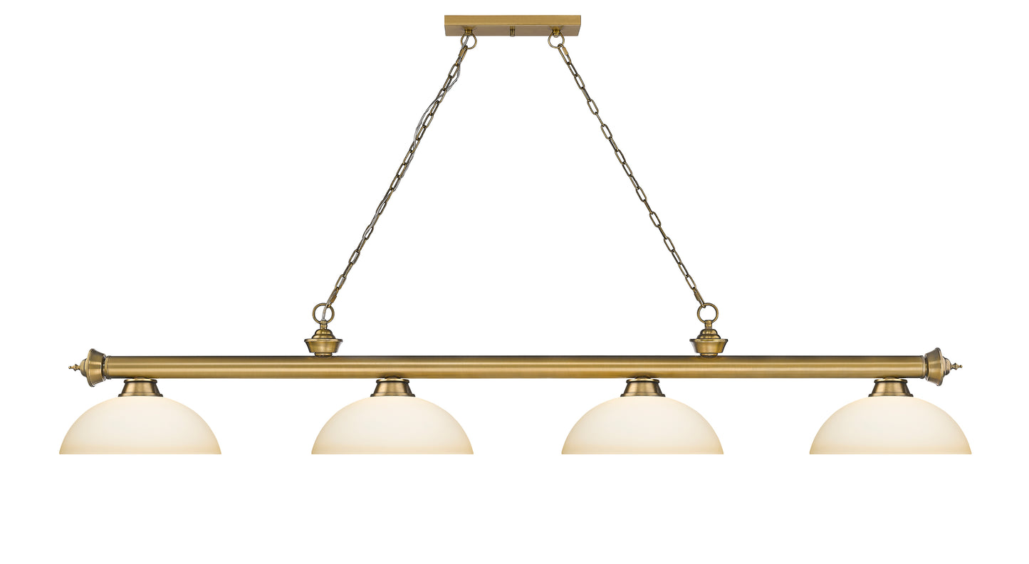 2306-4RB-DMO14 - Cordon 4 Light 81" Billiard - Rubbed Brass