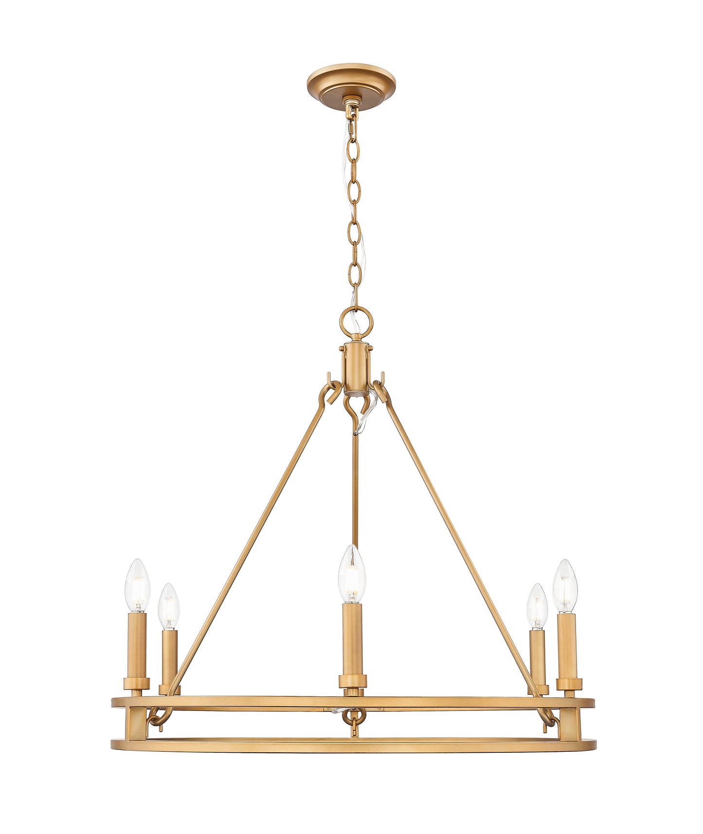 4005-6SBR - Dennison 6 Light 28" Chandelier - Signature Brass