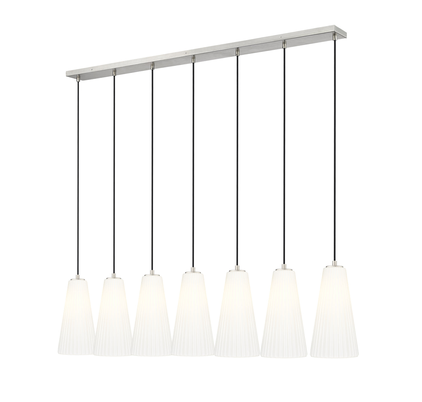 3043P7-7L-BN - Farrell 7 Light Linear 54" Chandelier - Brushed Nickel