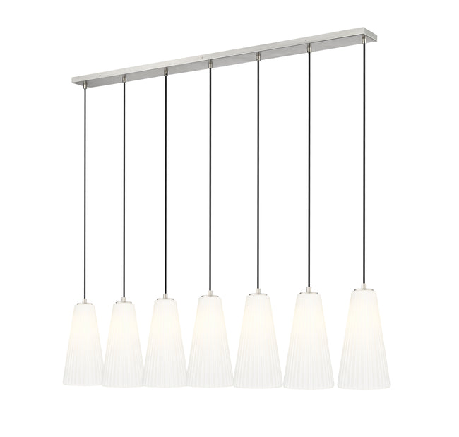 3043P7-7L-BN - Farrell 7 Light Linear 54" Chandelier - Brushed Nickel