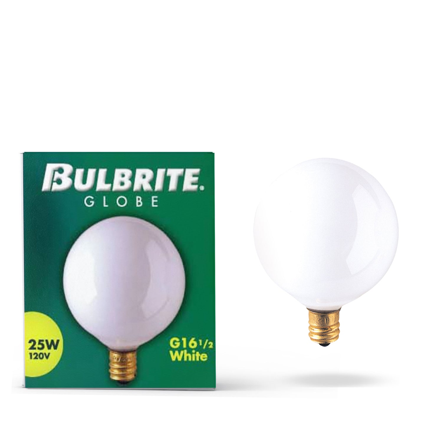 391025 - Dimmable White G16.5 Incandescent Candelabra Light Bulb - 25 Watt - 2700K - 40 Pack