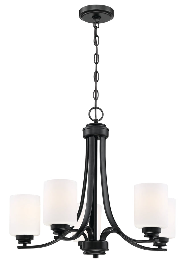 50525-FB-WG - Bolden 5 Light 24" Wide Chandelier - Flat Black