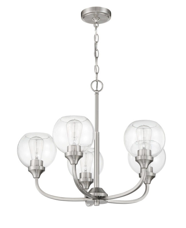 56225-BNK - Glenda 5 Light 24" Wide Chandelier - Brushed Nickel