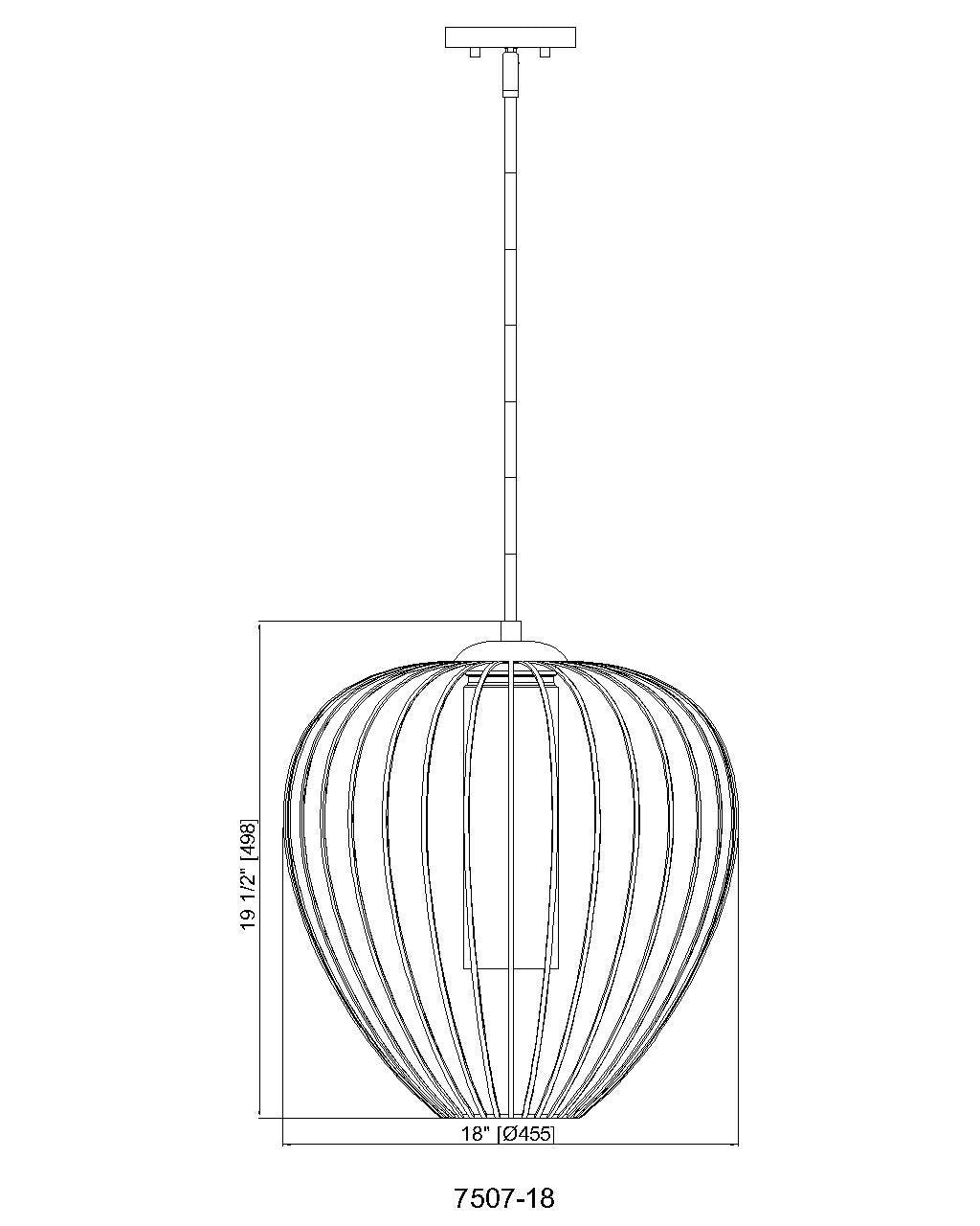 7507-18TW - Savanti 1 Light 18" Pendant - Tundra White