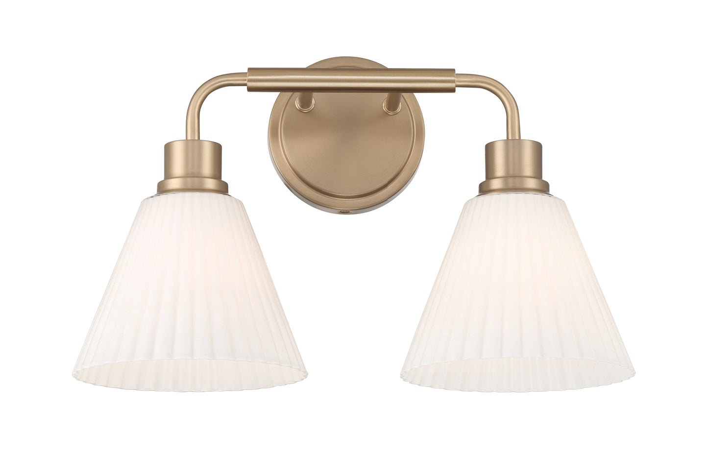 62302-CPZ - Pleated II 2 Light 17" Wide Vanity Light - Premium Bronze