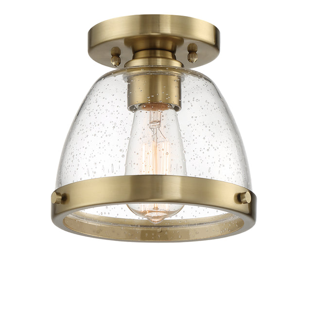 X1408-SB - Lodie 1 Light 7.5" Wide Flush Mount - Satin Brass