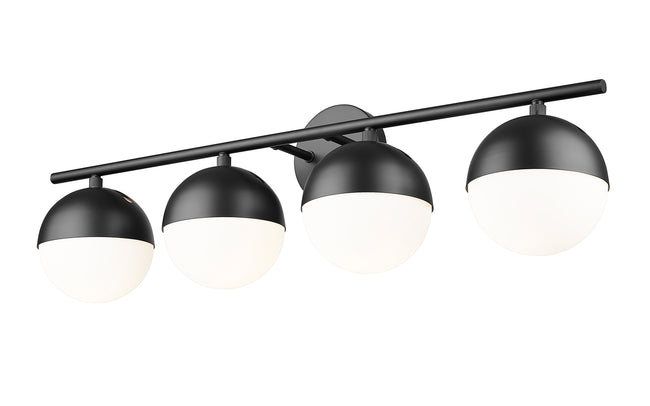 7517-4V-MB - Realm Sphere 4 Light 32" Vanity - Matte Black