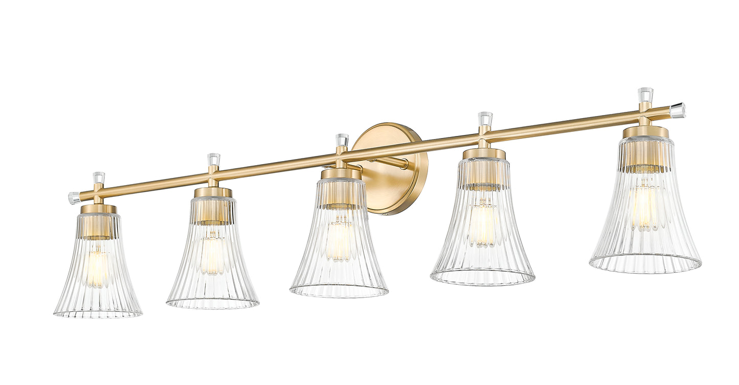 7519-5V-MGLD - Belle 5 Light 42" Vanity - Modern Gold