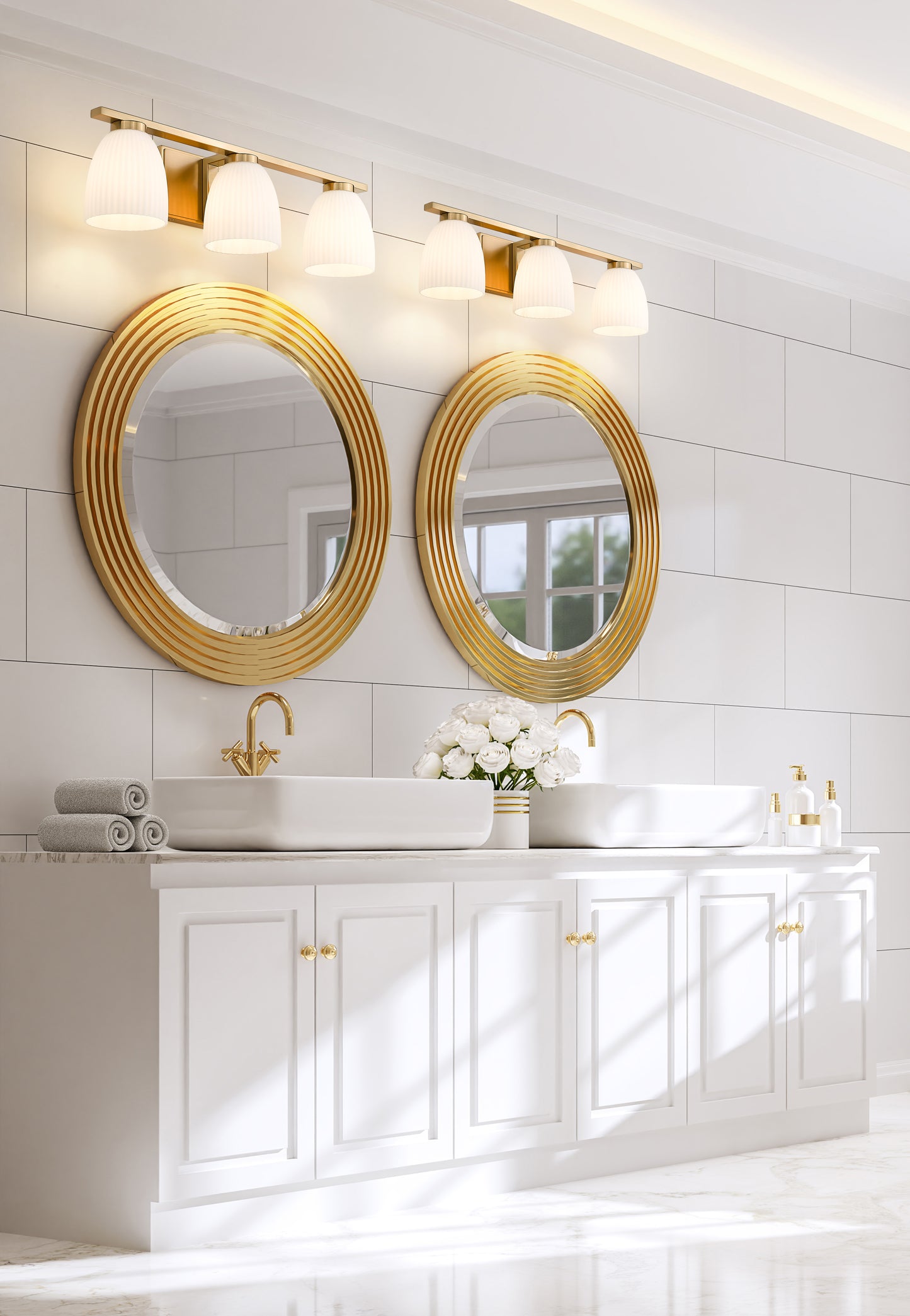 7518-3V-MGLD - Naya 3 Light 24" Vanity - Modern Gold