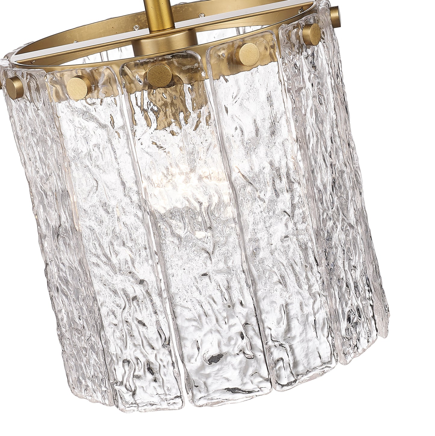 1943P8-MGLD - Glacier 1 Light 8" Pendant - Modern Gold