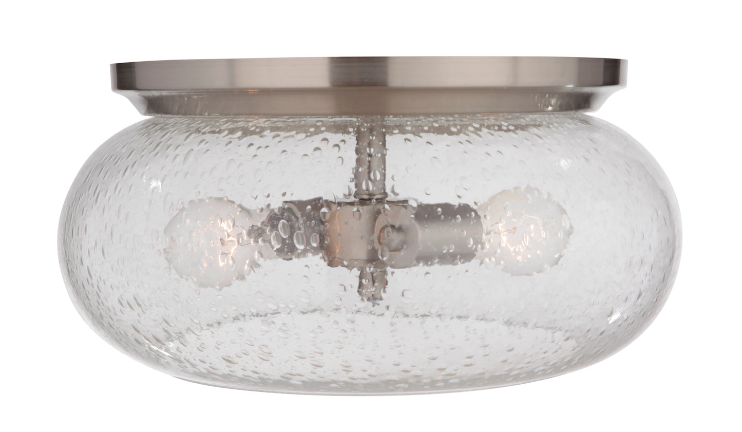 49982-BNK - Serene 2 Light 14.5" Wide Flush Mount - Brushed Nickel
