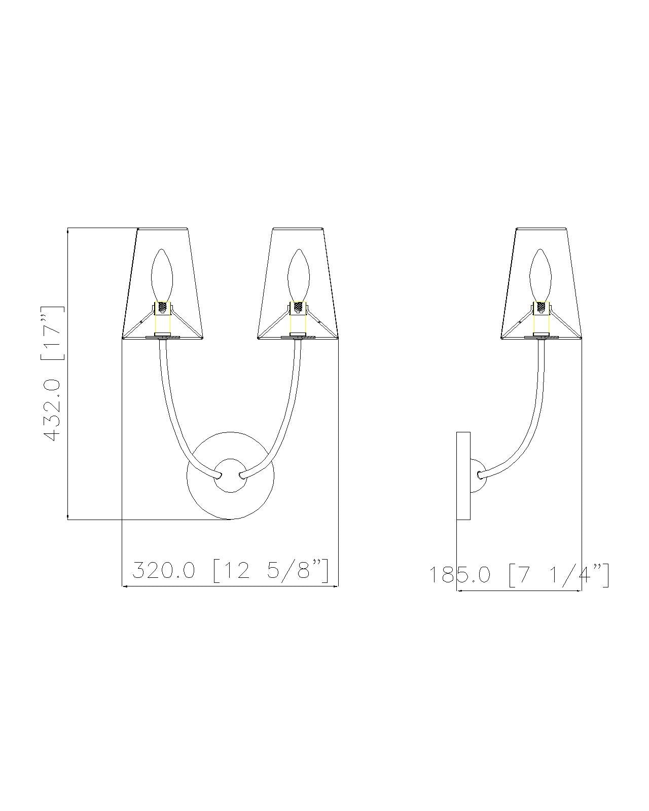 3040-2S-MB - Shannon 2 Light Wall 17" Sconce - Matte Black