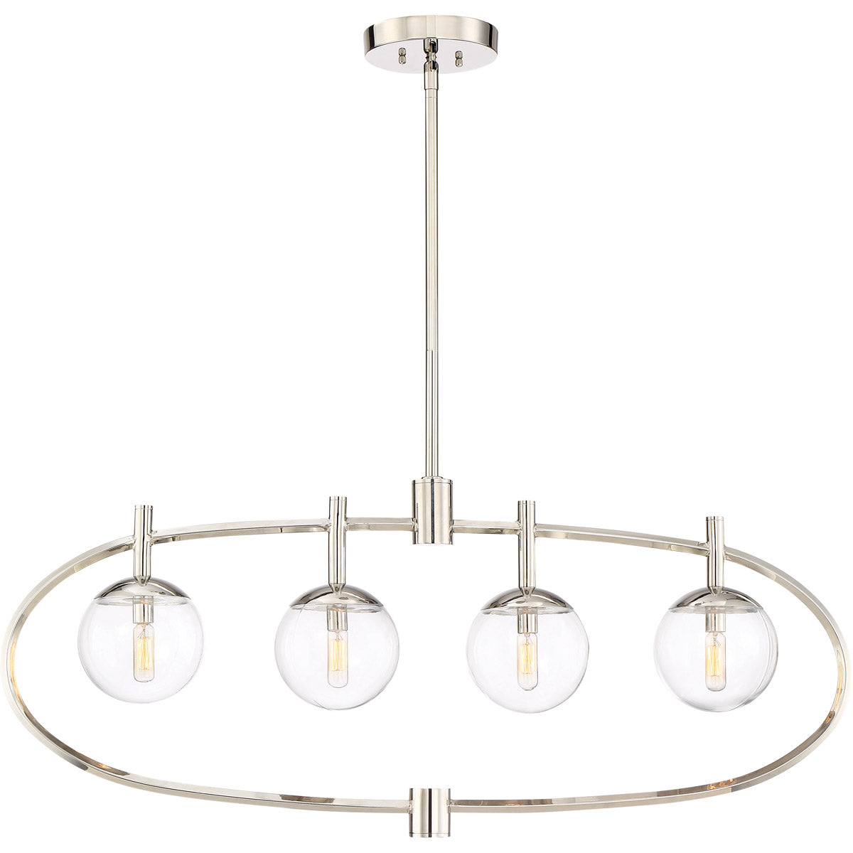 45574-PLN - Piltz 4 Light 6" Wide Island Light - Polished Nickel