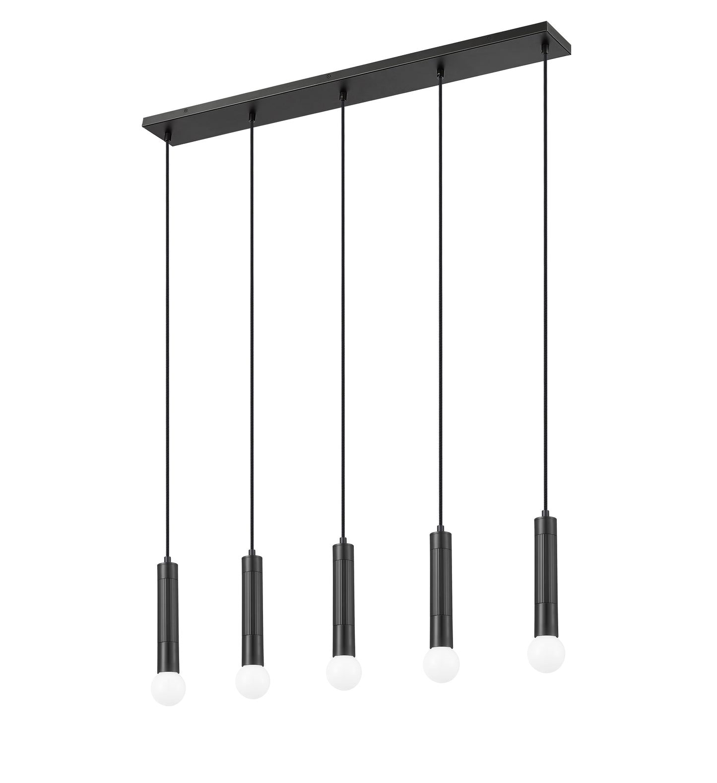 1956P-5L-MB - Stari 5 Light Linear 42" Chandelier - Matte Black