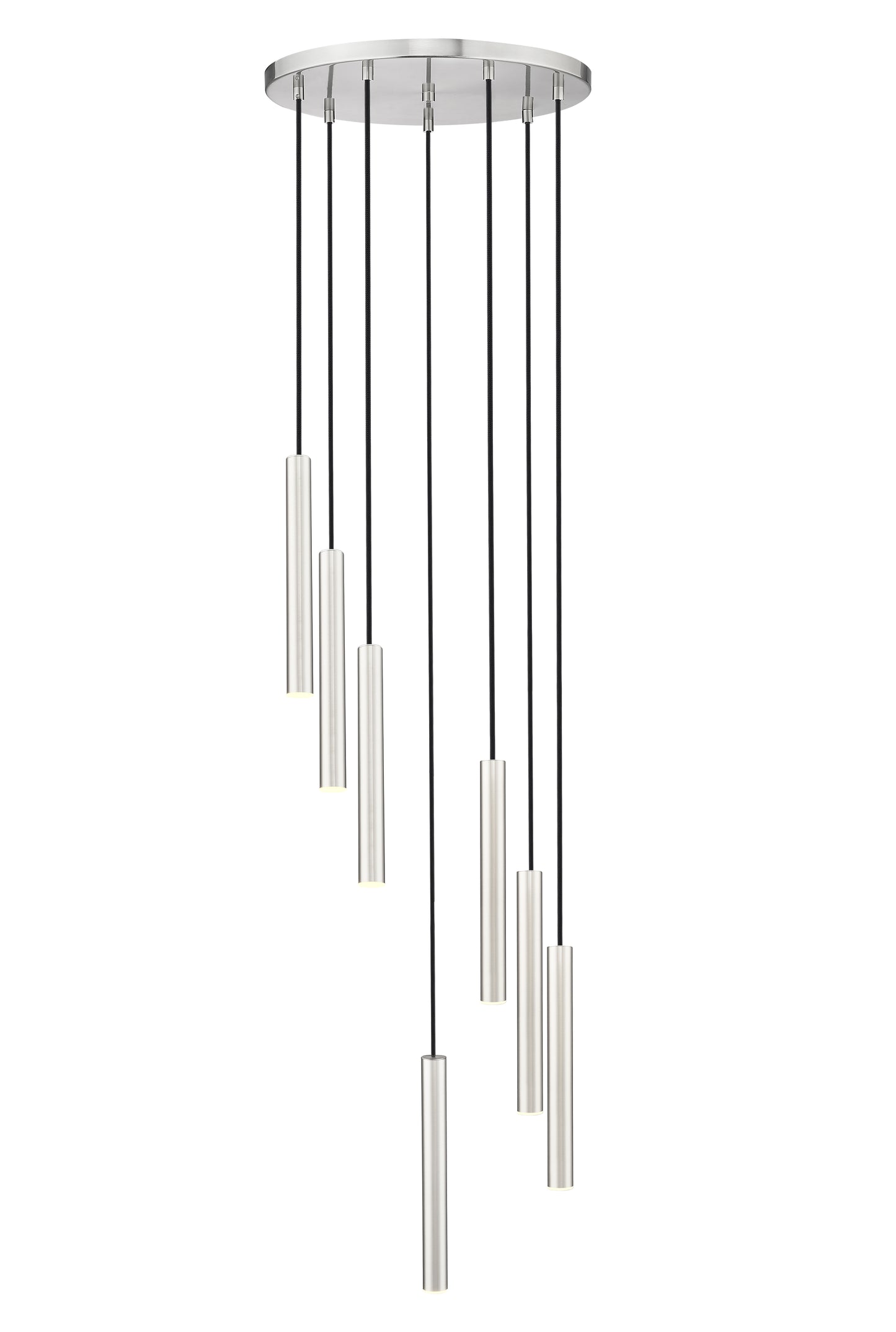 919MP12-7R-BN-LED - Forest 7 Light 18" Chandelier - Brushed Nickel