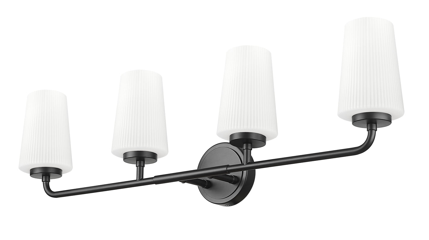 7005-4V-MB - Montford 4 Light 32" Vanity - Matte Black
