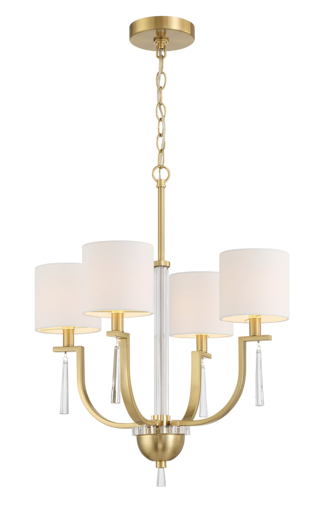 58224-SB - Fortuna 4 Light 20" Wide Chandelier - Satin Brass