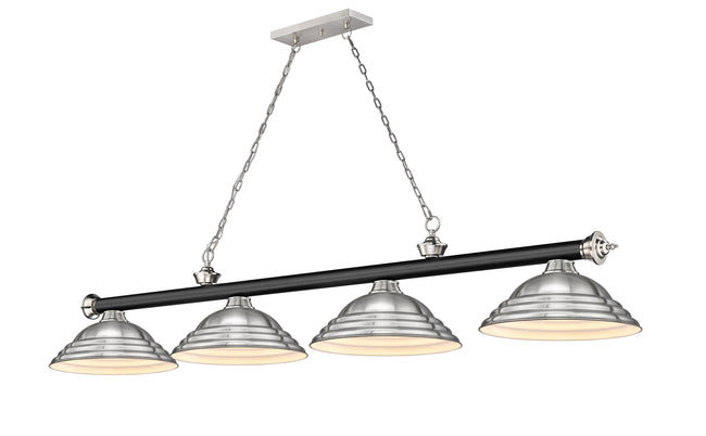 2306-4MB-BN-SBN - Cordon 4 Light 82" Billiard - Matte Black / Brushed Nickel