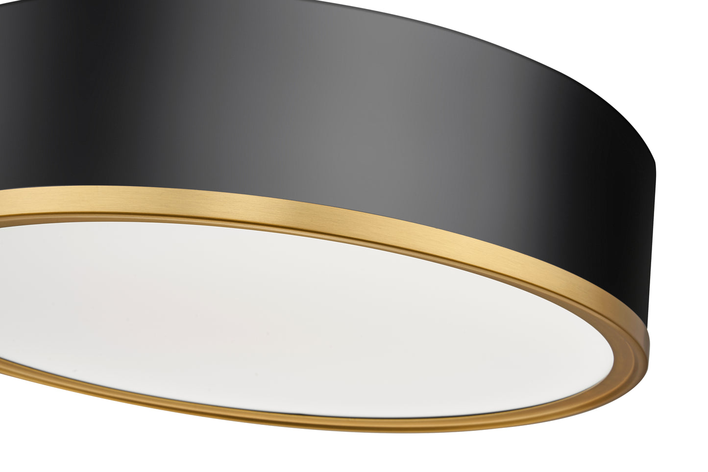 1018F16-MB-MGLD-LED - Bradley 1 Light Flush 16" Mount - Matte Black / Modern Gold