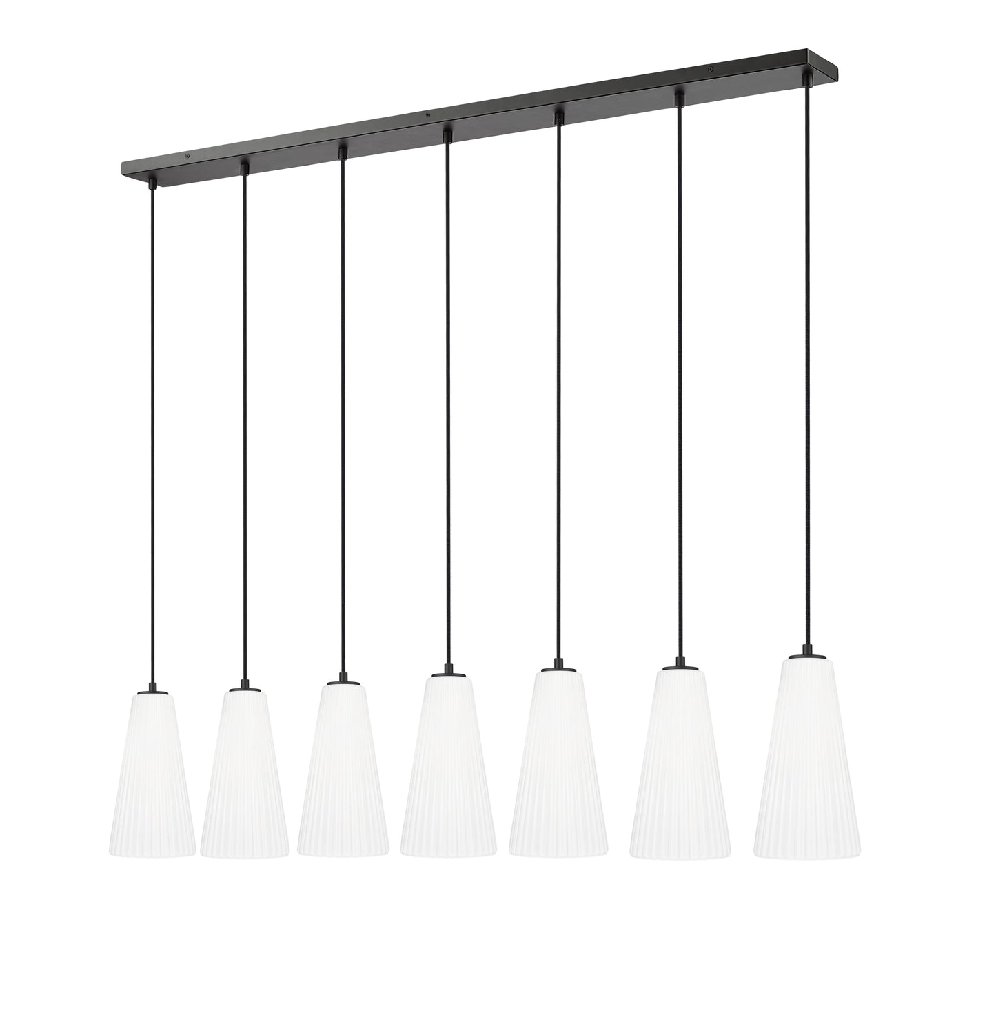 3043P7-7L-MB - Farrell 7 Light Linear 54" Chandelier - Matte Black