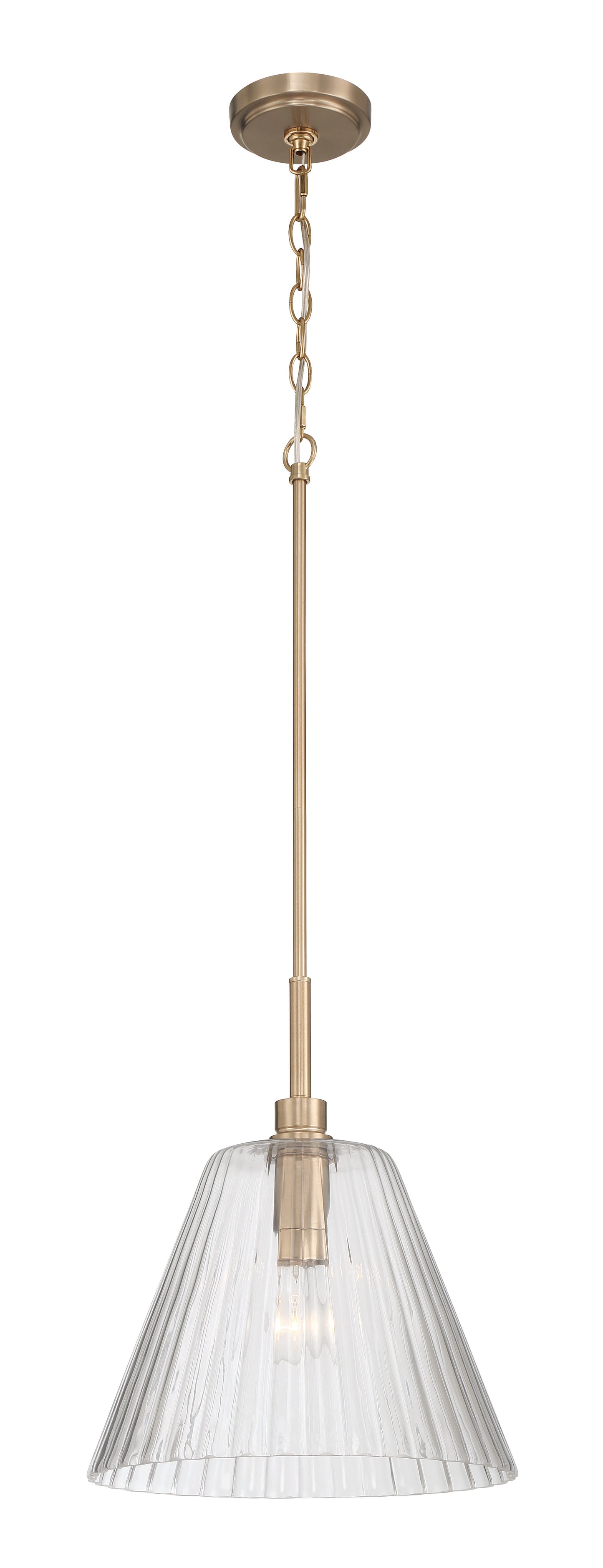 61192-CPZ - Pleated 1 Light 14" Wide Pendant - Premium Bronze