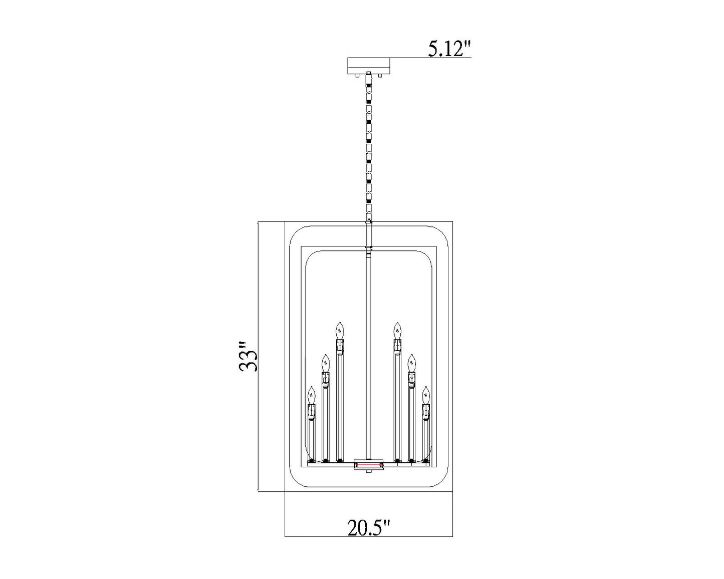 3038-12MB - Easton 12 Light 20" Chandelier - Matte Black
