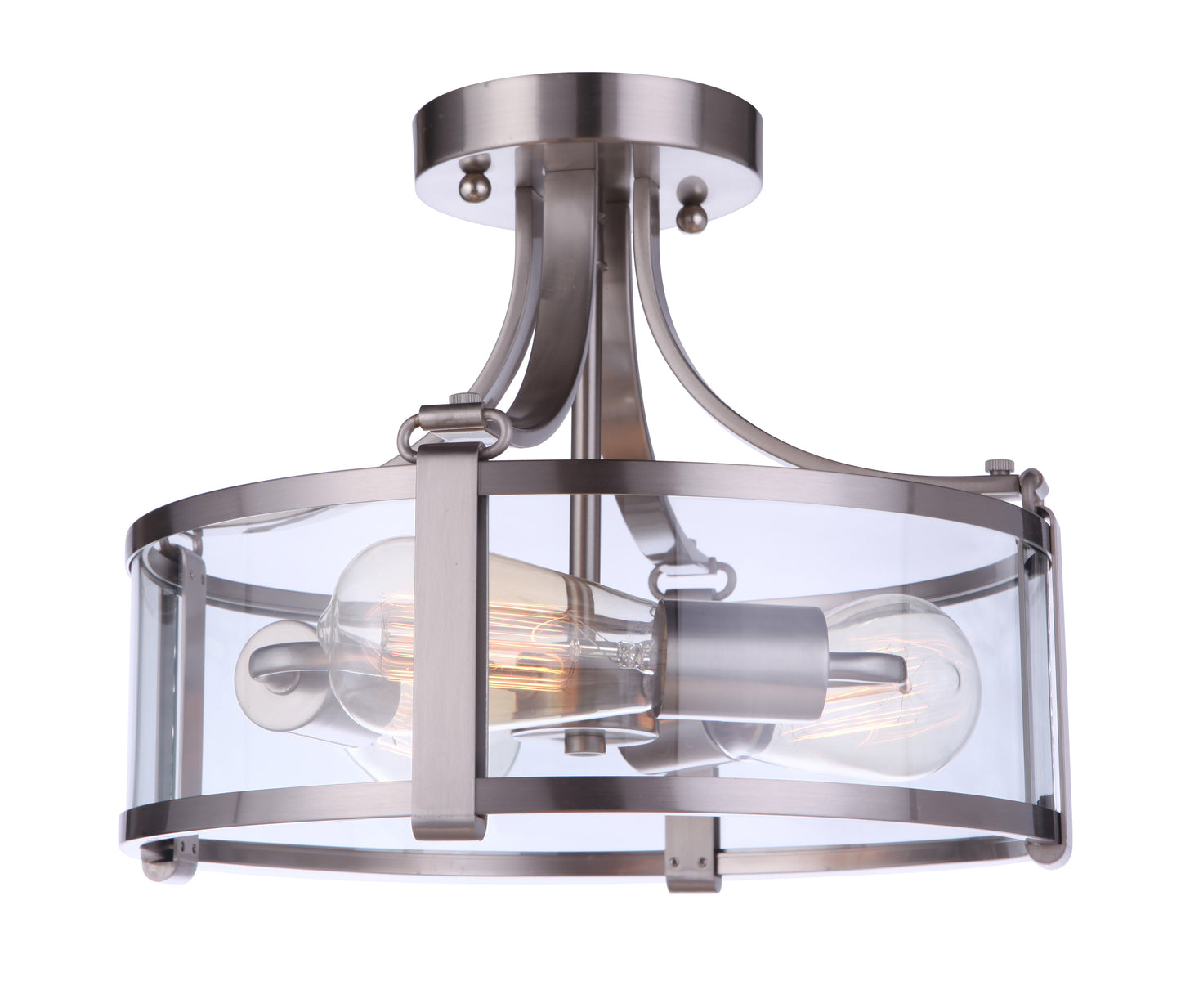 55353-BNK - Elliot 3 Light 13" Wide Semi Flush Mount - Brushed Nickel