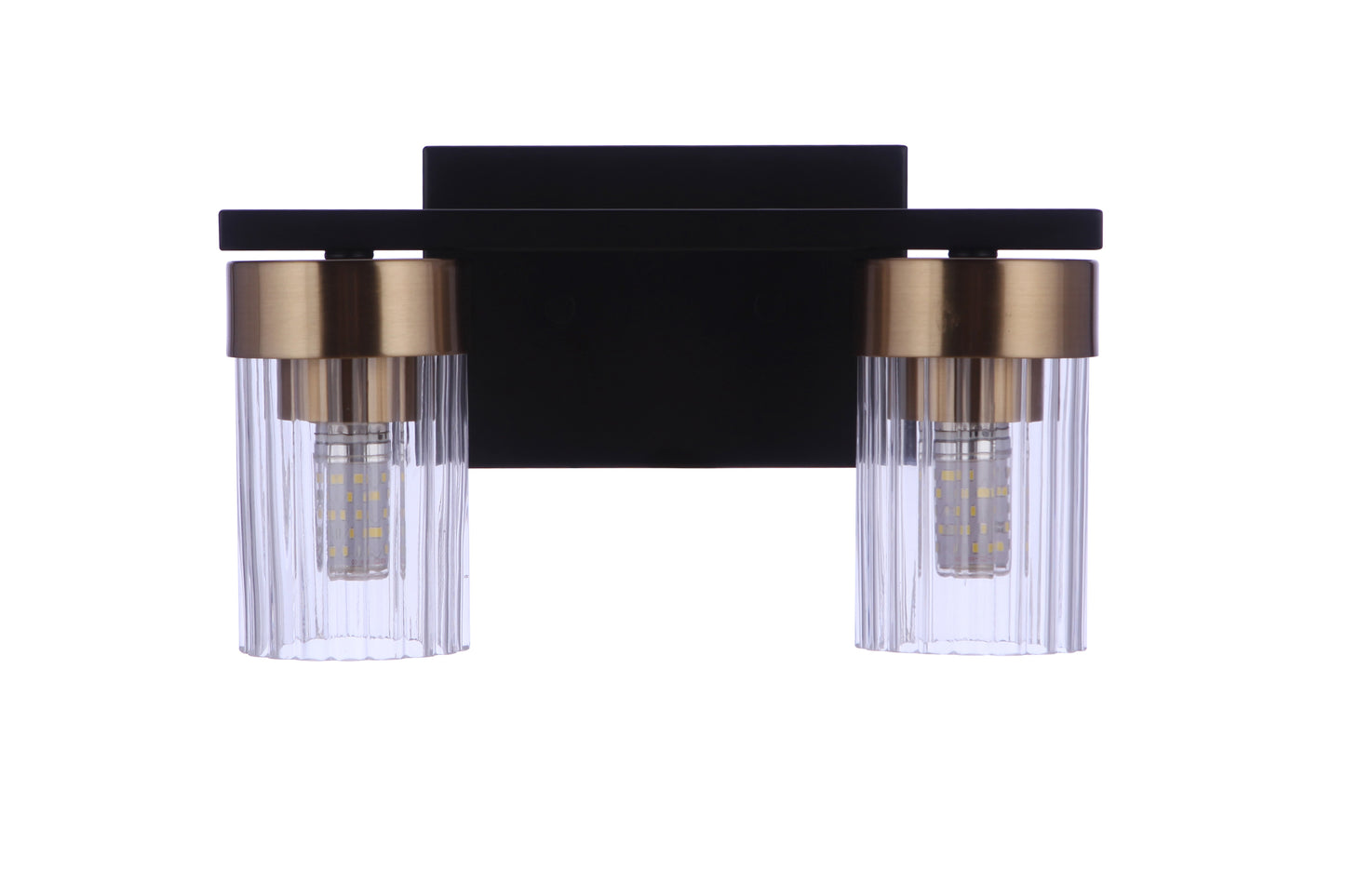 11811FBSB2 - Bond Street 2 Light 11" Wide Vanity Light - Flat Black / Satin Brass