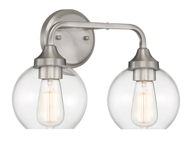 56202-BNK - Glenda 2 Light 14.75" Wide Vanity Light - Brushed Nickel