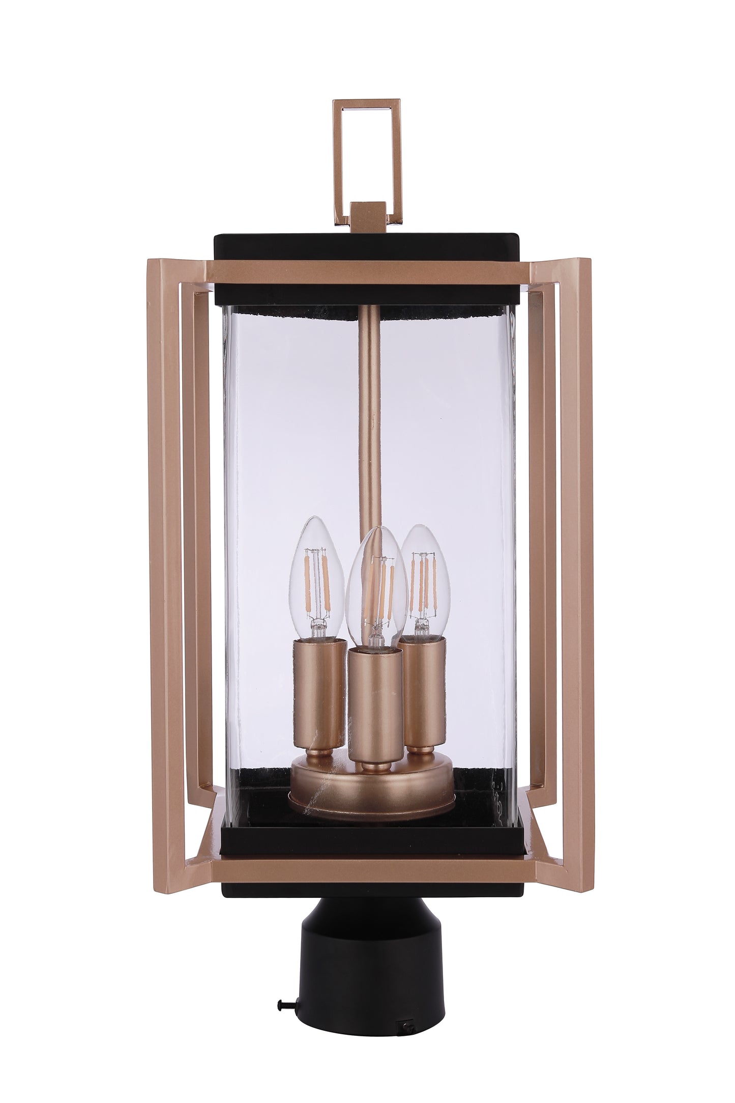 ZA6515-MNSB - Metalwork 3 Light 20" High Outdoor Post - Midnight / Satin Brass