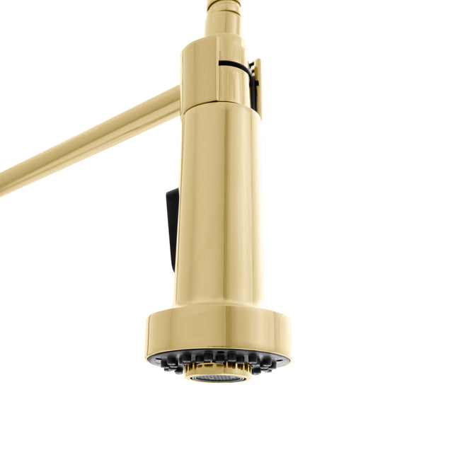 APL-KF-PG - Apollo Pull Down Spring Kitchen Faucet in Polished Gold