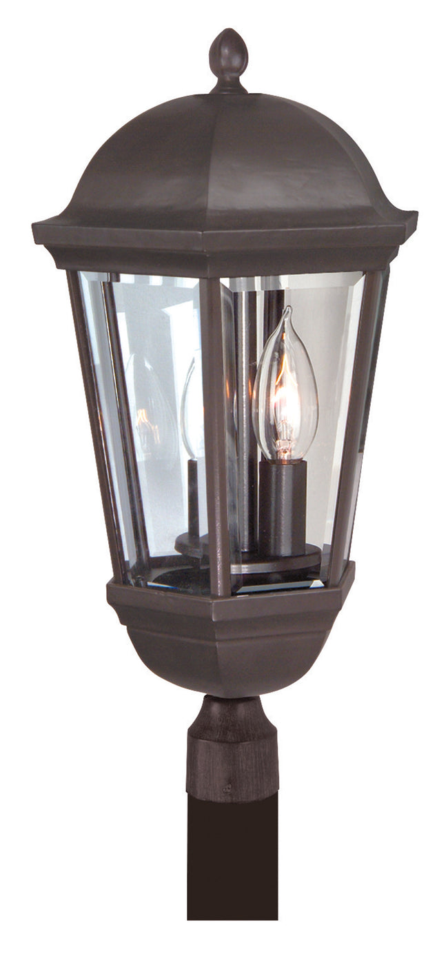 Z3025-OBO - Britannia 3 Light 20" High Post Mount - Oiled Bronze (Outdoor)