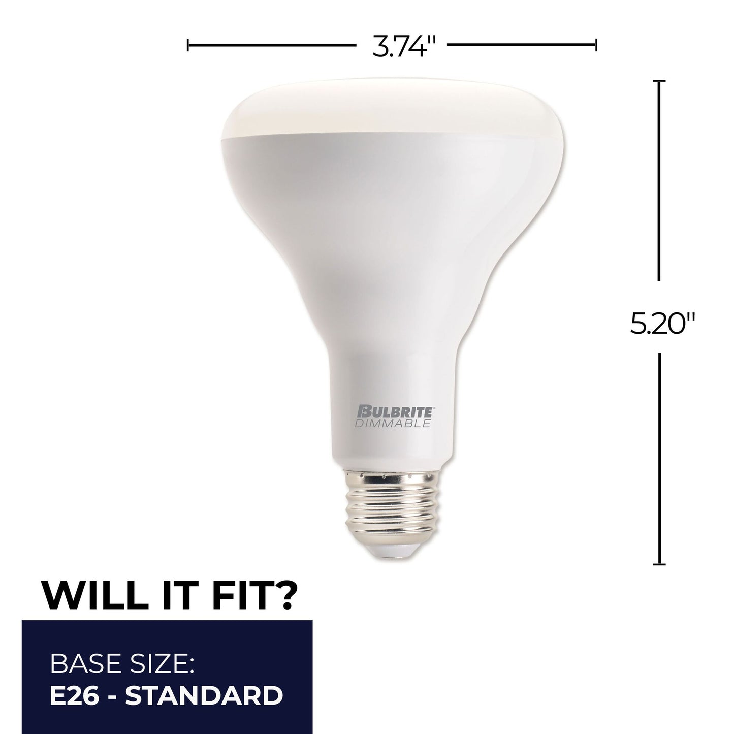 772856 - Dimmable Frost BR30 LED Light Bulb - 8 Watt - 2700K - 4 Pack