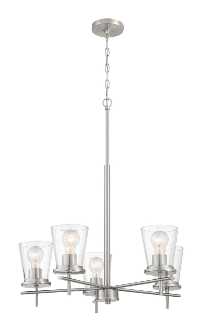 60425-BNK - Connell 5 Light 25" Wide Chandelier - Brushed Nickel