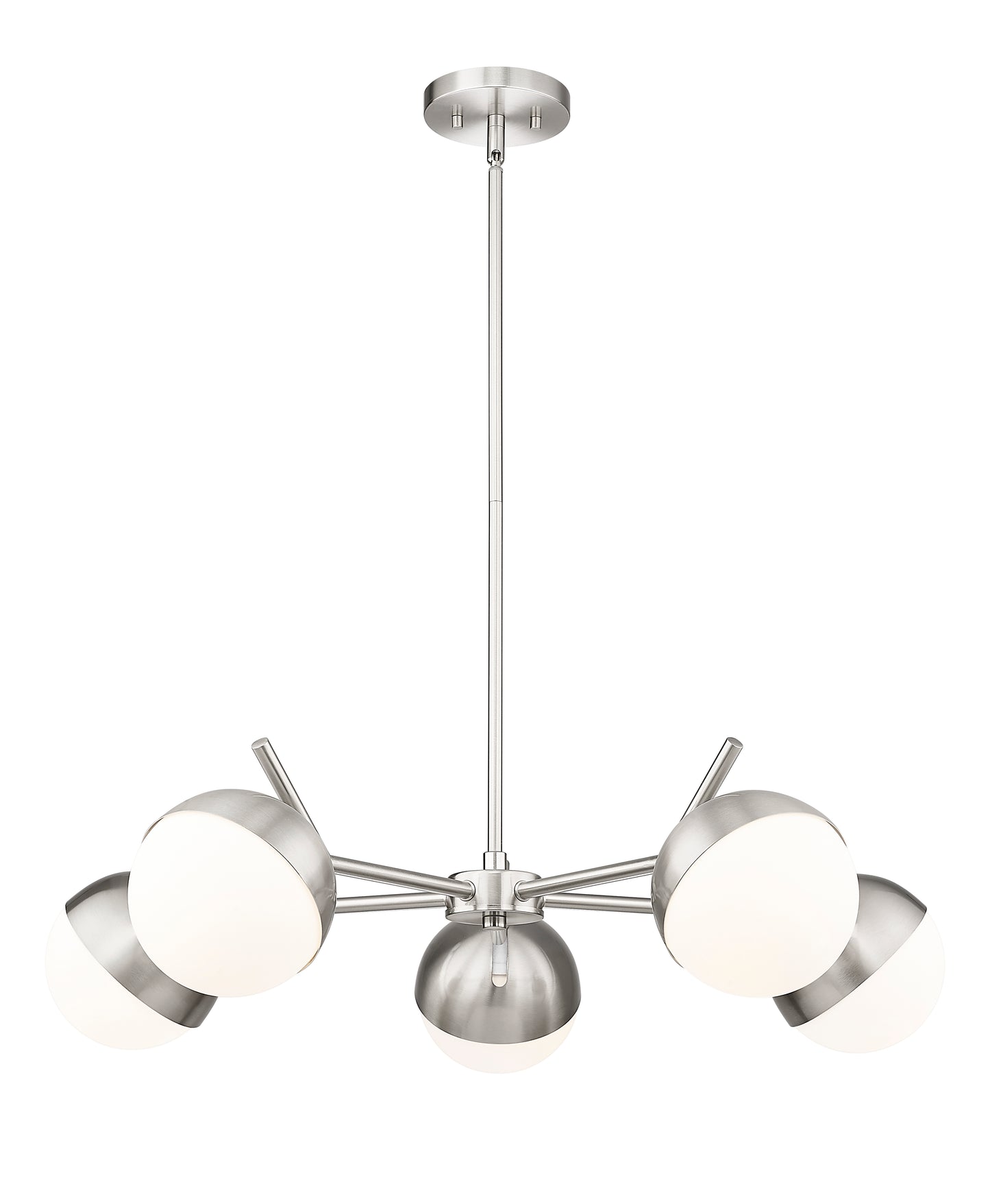 7517-5BN - Realm Sphere 5 Light 32" Chandelier - Brushed Nickel