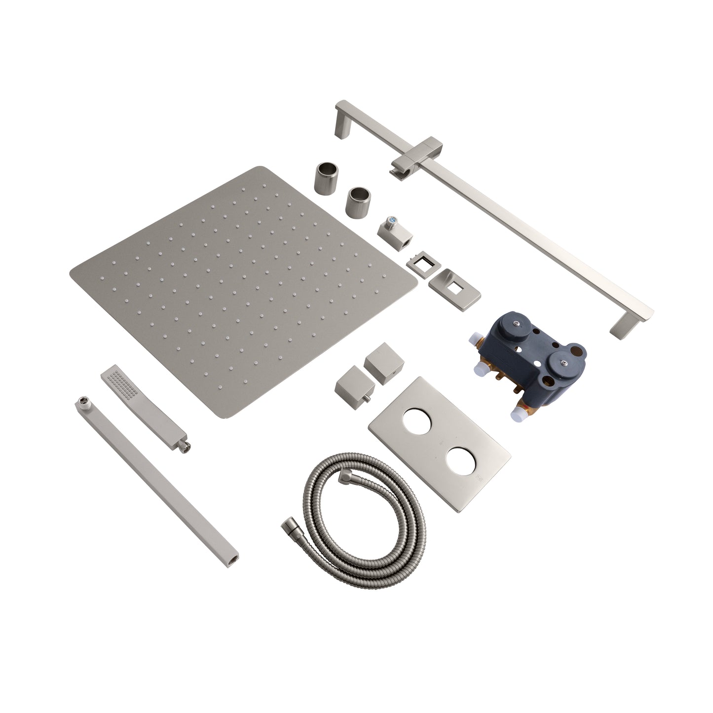 CBY-SHS-T2-BN - Crystal Bay Thermostatic Shower System in Brushed Nickel